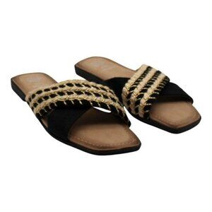 GC Shoes Women S Charita Black Flat Sandals - Chic & Comfortable